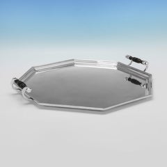 Art deco octaginal sterling silver tray - Hallmarked in Sheffield in 1939
