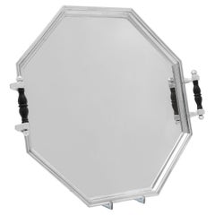 Art deco octaginal sterling silver tray - Hallmarked in Sheffield in 1939