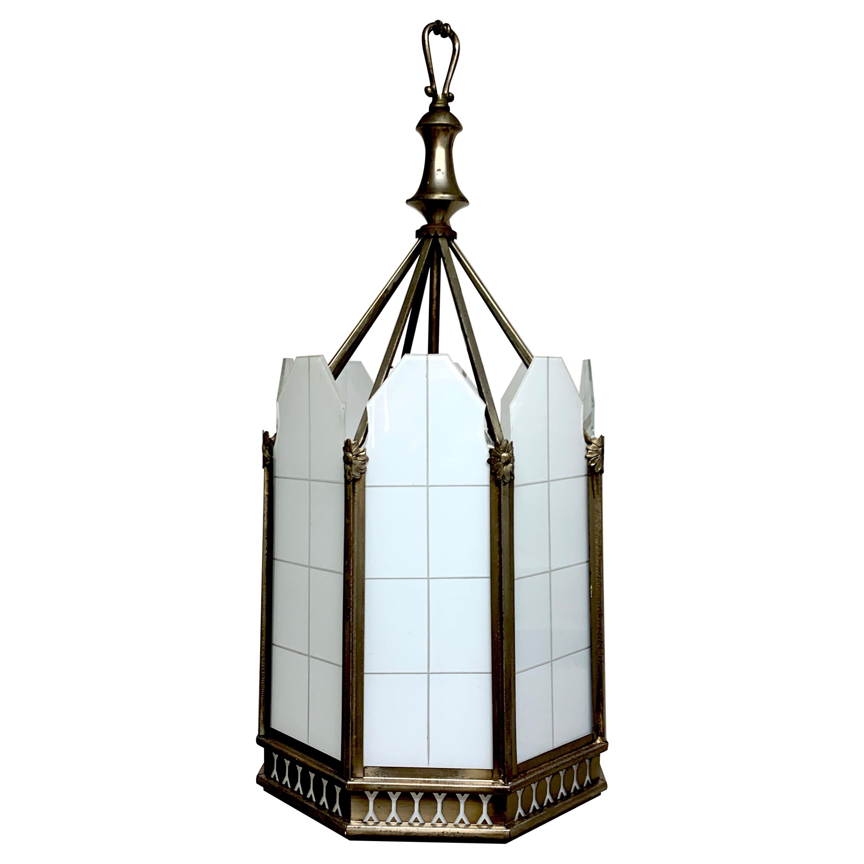 Art Deco Octagon Lantern from The El Cid Theatre, Los Angles For Sale