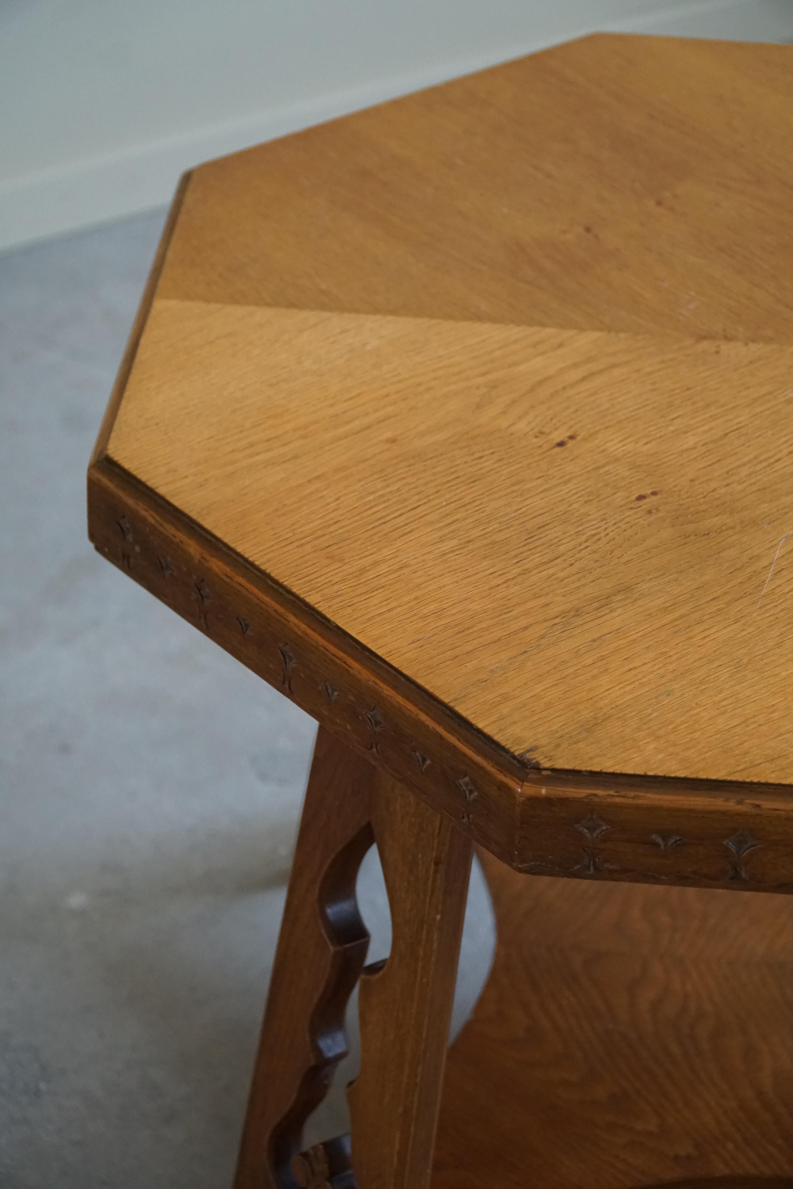 Art Deco, Octagon Sofa / Side Table in Oak, By a Danish Cabinetmaker, 1930s For Sale 2