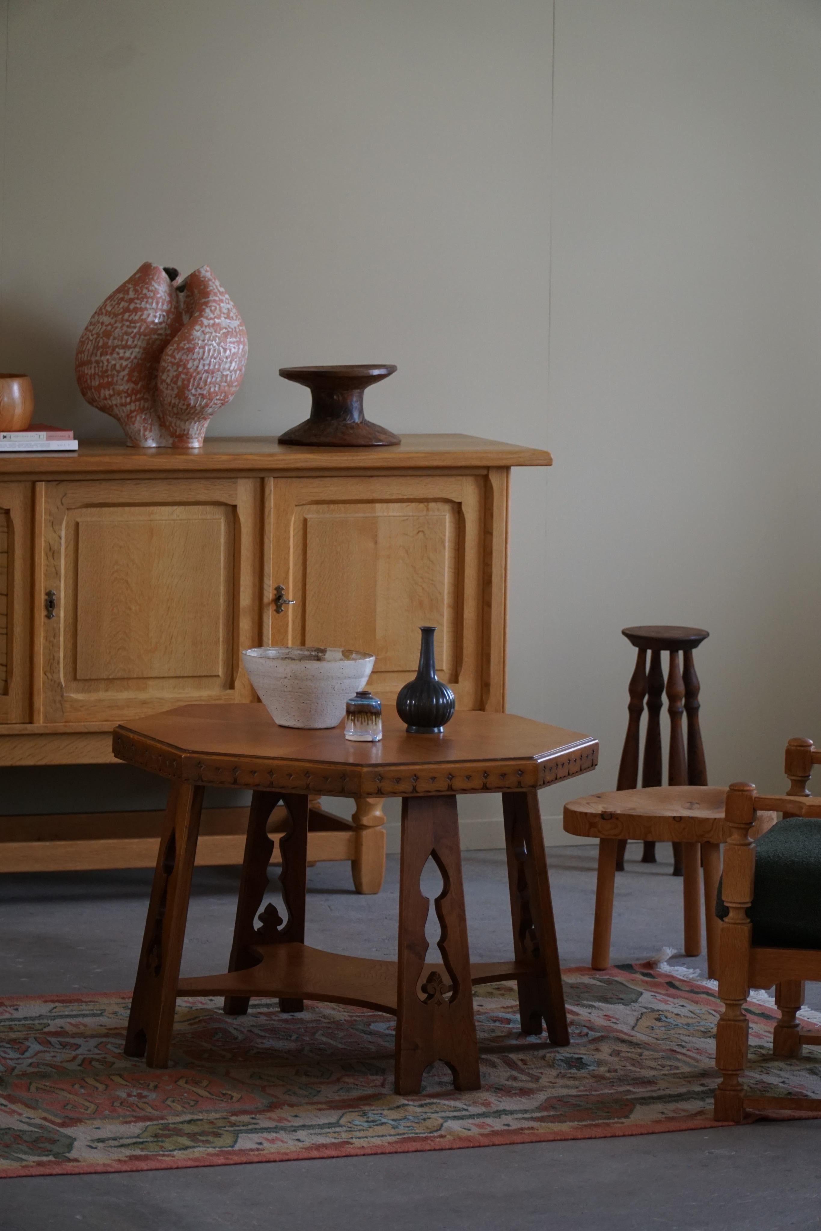 Art Deco, Octagon Sofa / Side Table in Oak, By a Danish Cabinetmaker, 1930s For Sale 3