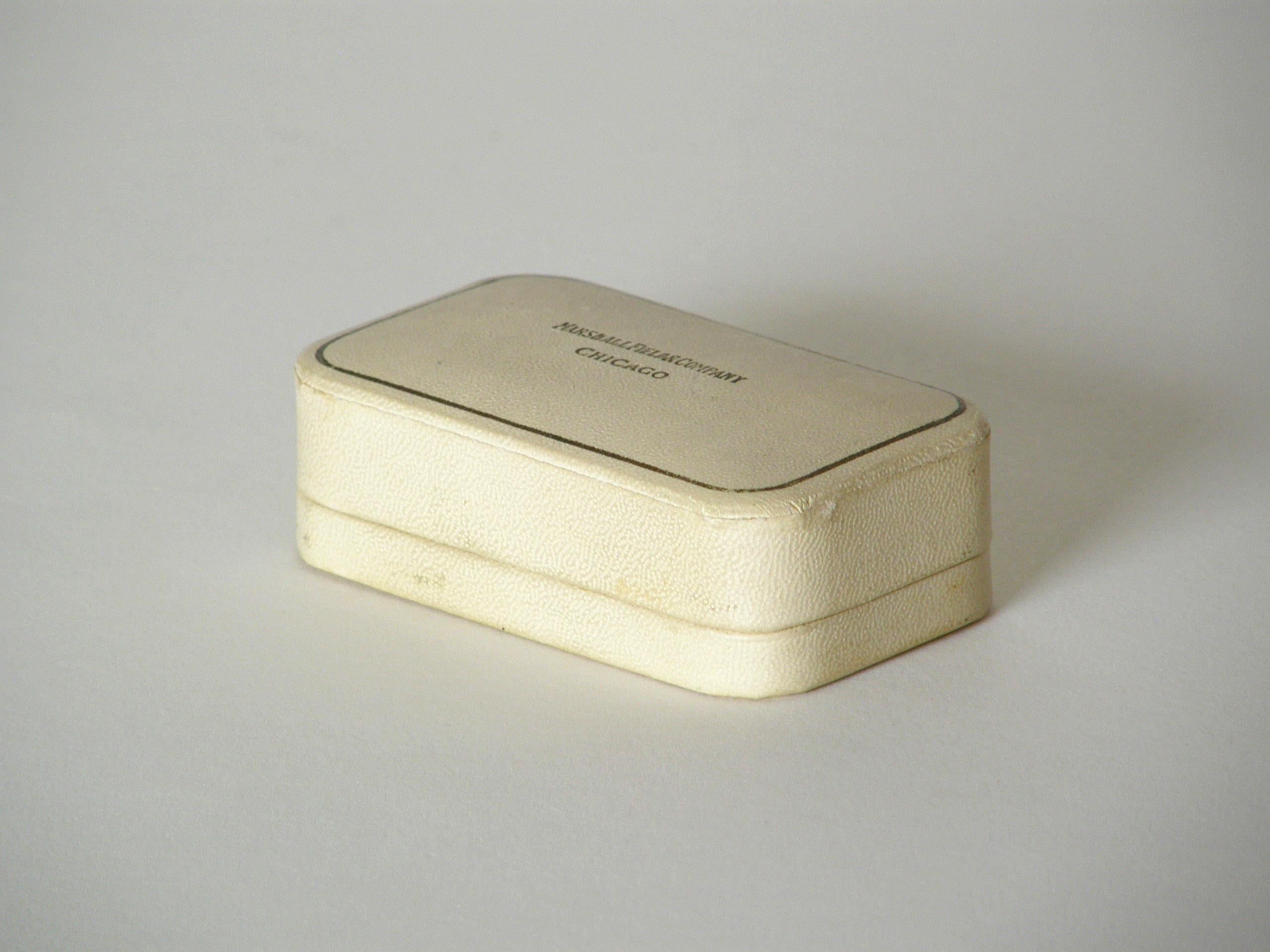 Achteckige geometrische Art-déco-Manschettenknöpfe aus 14 Karat Weiß- und Gelbgold in Originalverpackung im Angebot 2