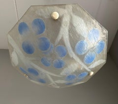 Art Deco Octagonal Shape with Vibrant Colors Glass Pendant Light by Loys Lucha