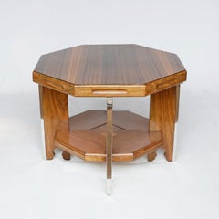 Art Deco Octagonal Side/Coffee Table Walnut English Circa 1935
