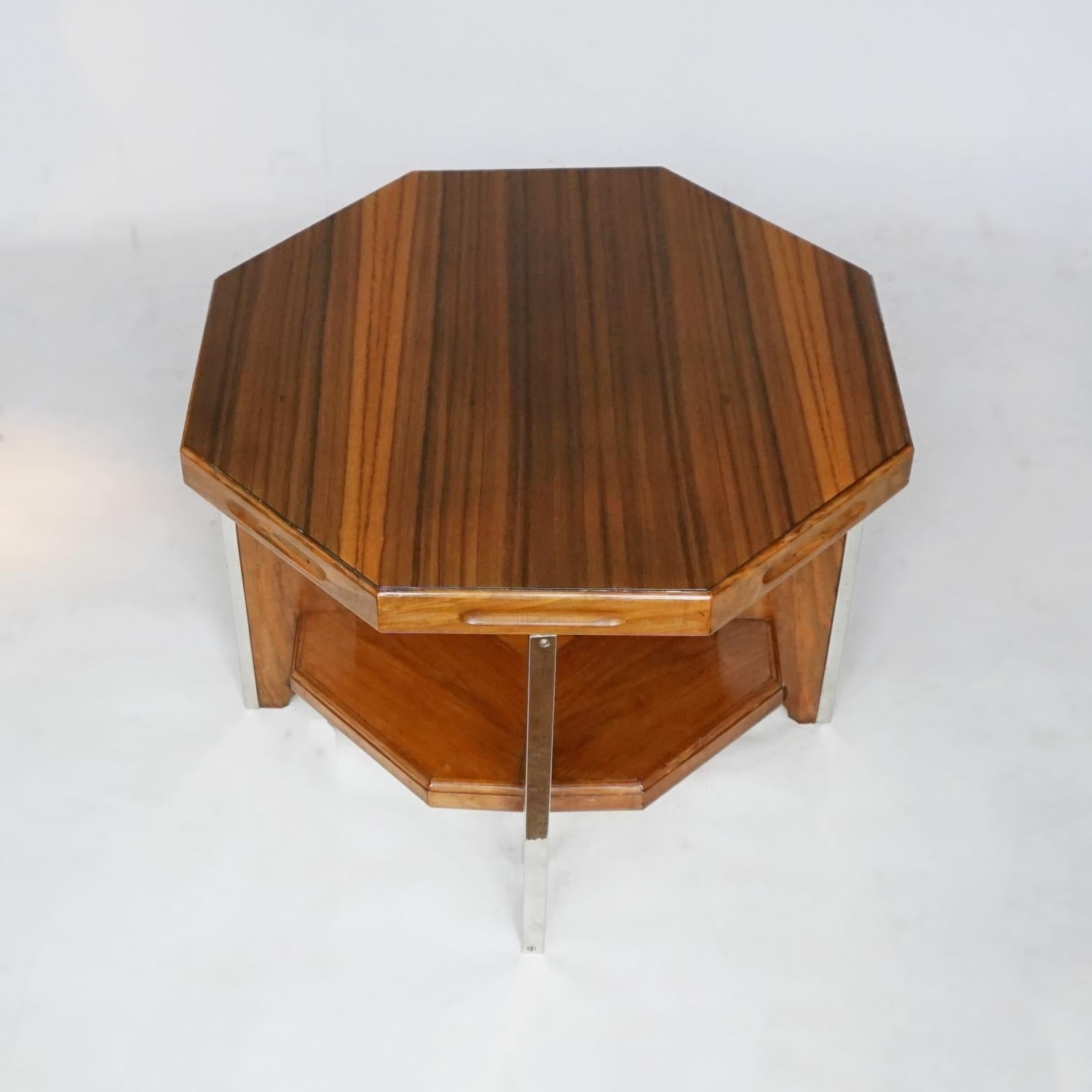 octagon side table with storage