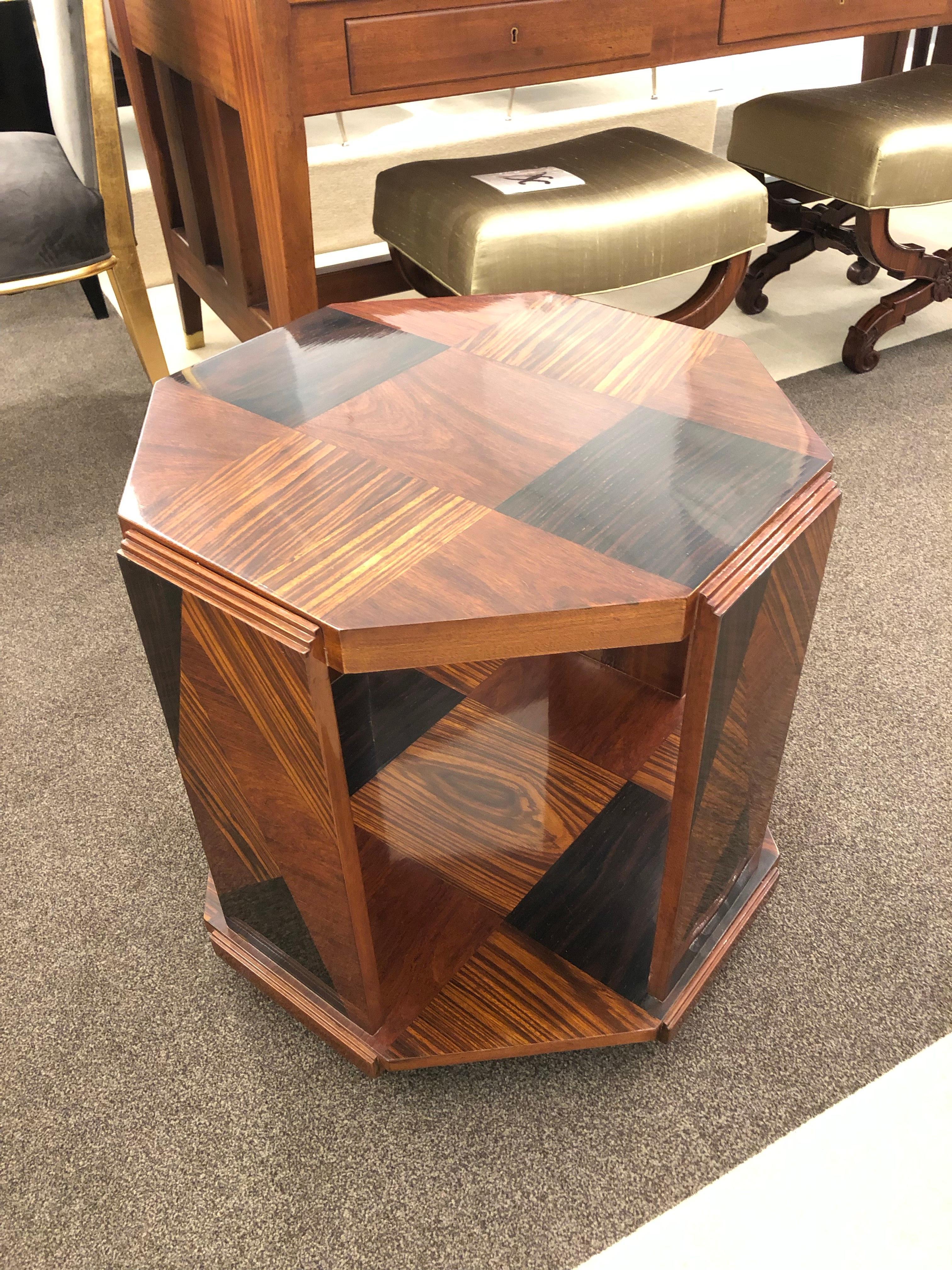 French Art Deco Octagonal Side Table