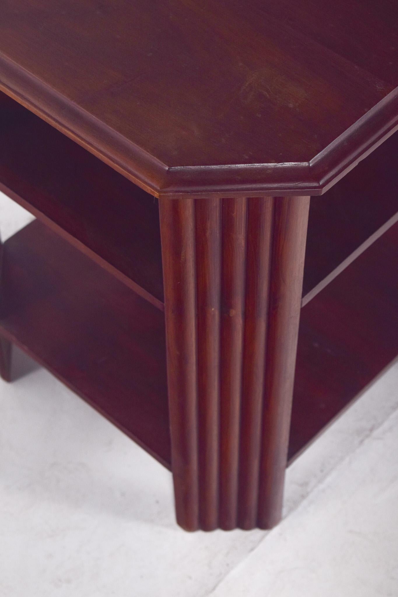 Art Deco Octagonal Side Table in Wood For Sale 2