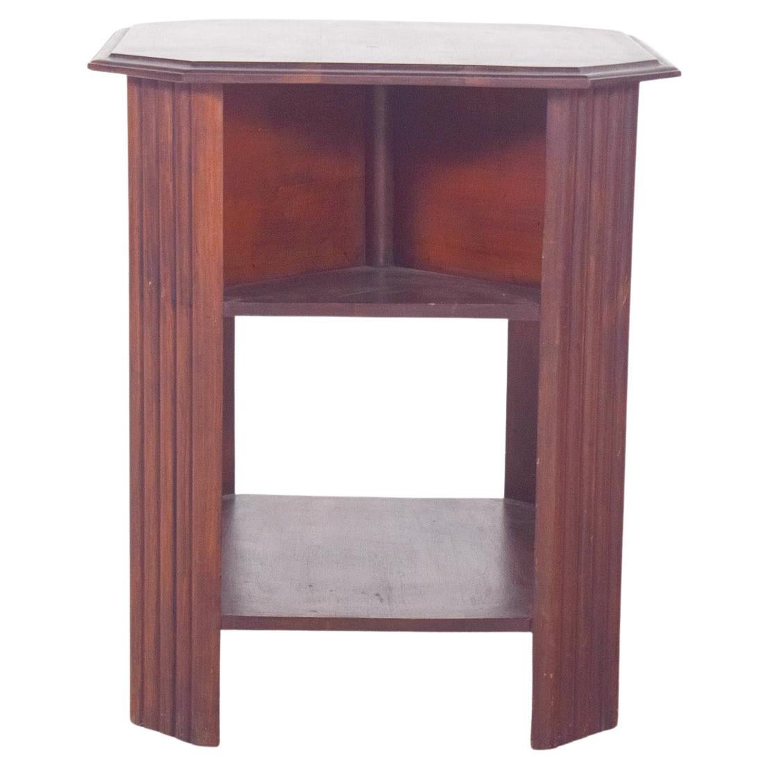 Art Deco Octagonal Side Table in Wood For Sale