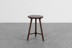 Art Deco Octagonal Side Table with Bobbin Legs and Finial Base