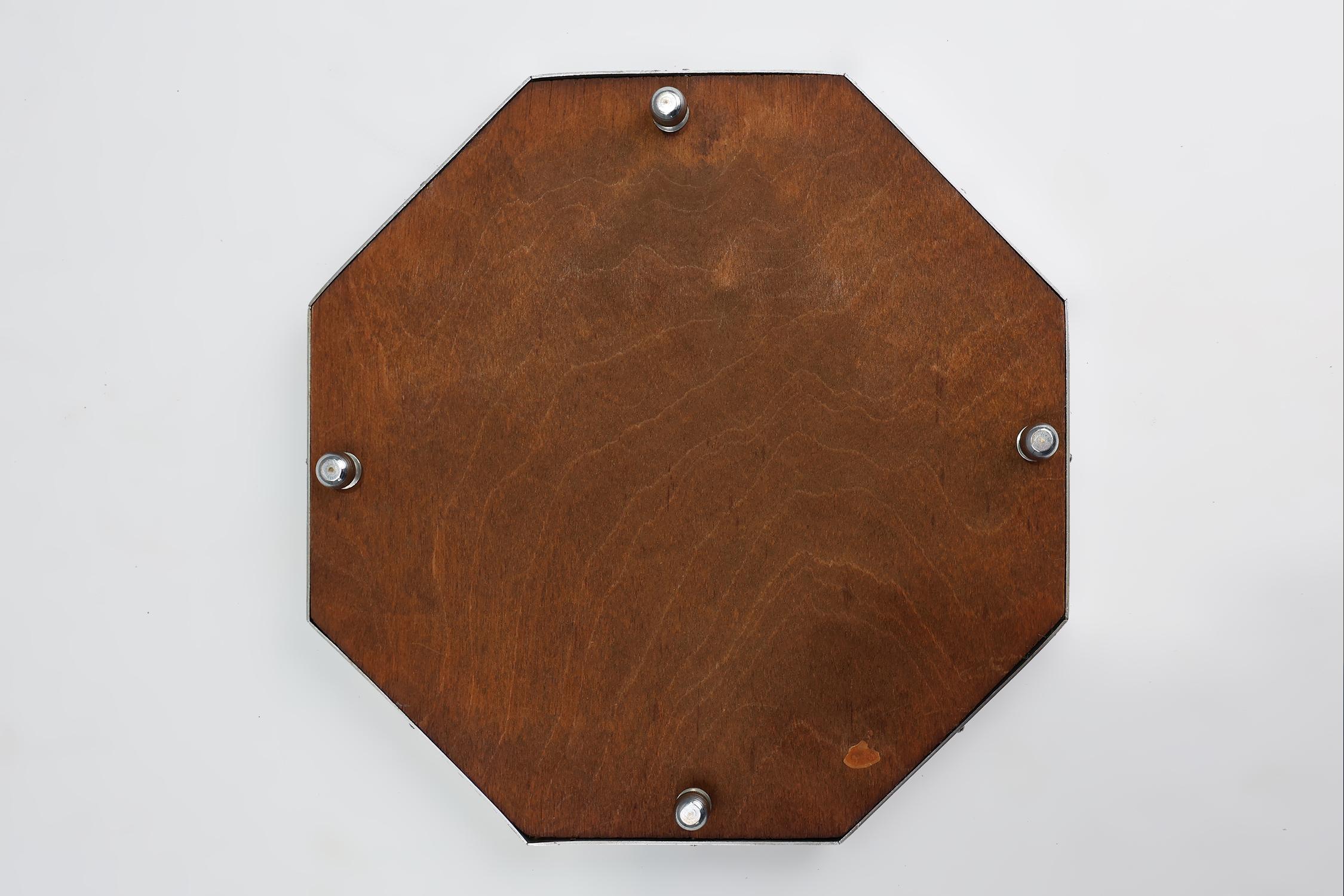Art Deco octagonal table mirror plateau or cocktail tray, France 1930s For Sale 2