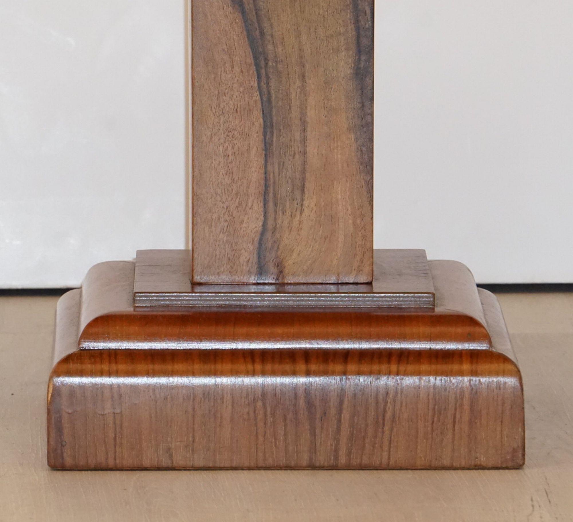 Art Deco Octagonal Table with Burr Walnut Veneer from England 11