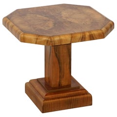 Art Deco Octagonal Table with Burr Walnut Veneer from England