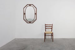 Art Deco octagonal wooden mirror, France ca. 1920