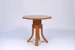 Art Deco Octagonal Side Table with Birch Wood Inlays, Circa 1930