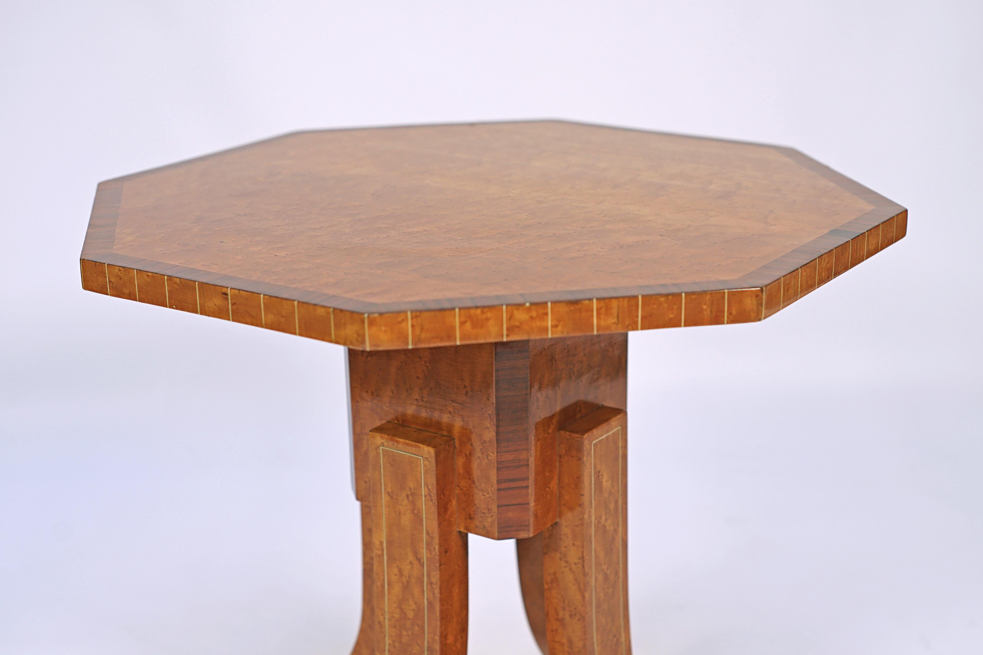 Art Deco octogonal side table by Michel Dufet In Good Condition For Sale In Ciudad Autónoma Buenos Aires, C