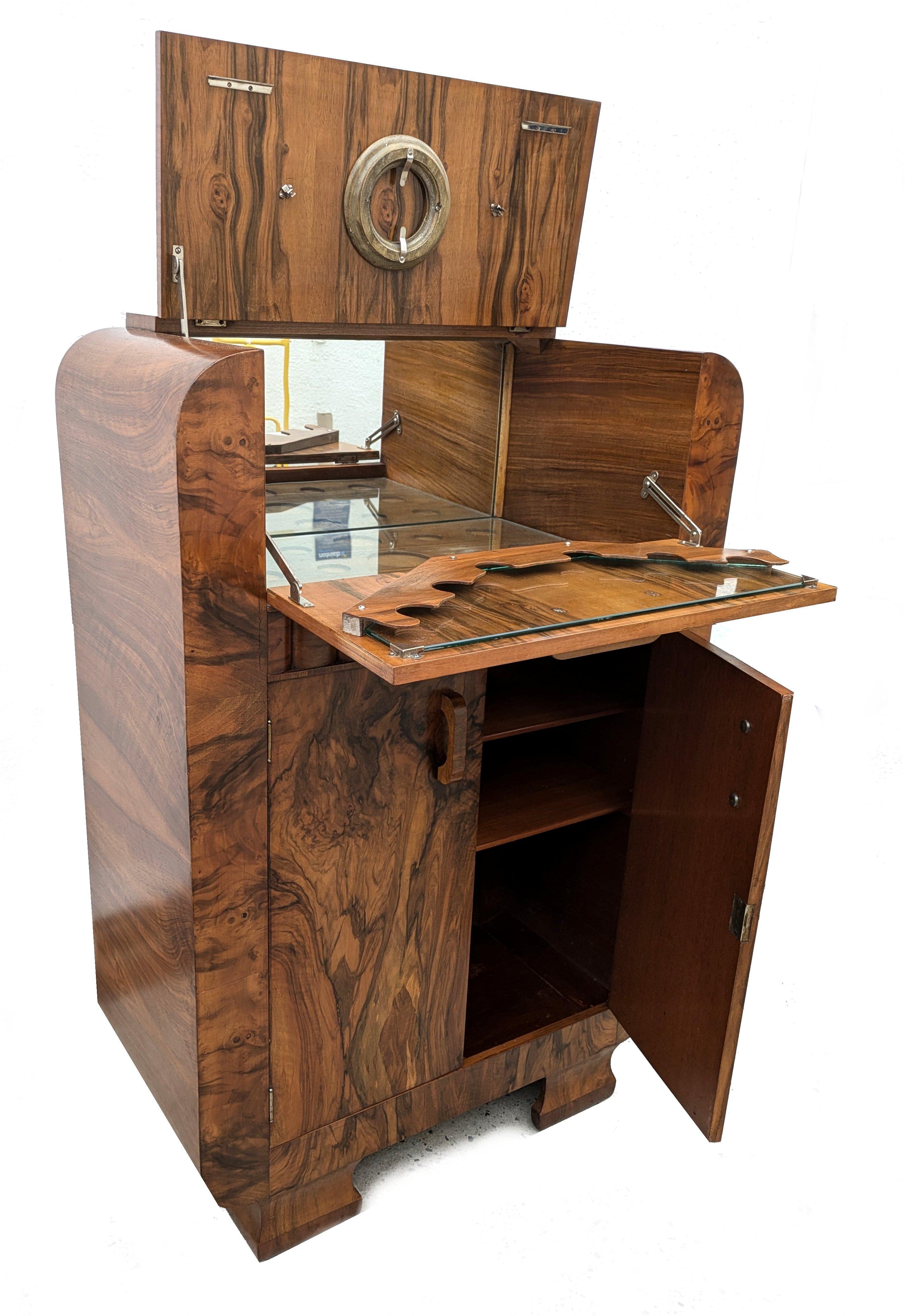 Art Deco Odeon Dry Bar Cocktail Cabinet, English, c1930 3