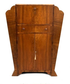Art Deco Odeon Shaped Dry Bar Cocktail Cabinet, English, c1930