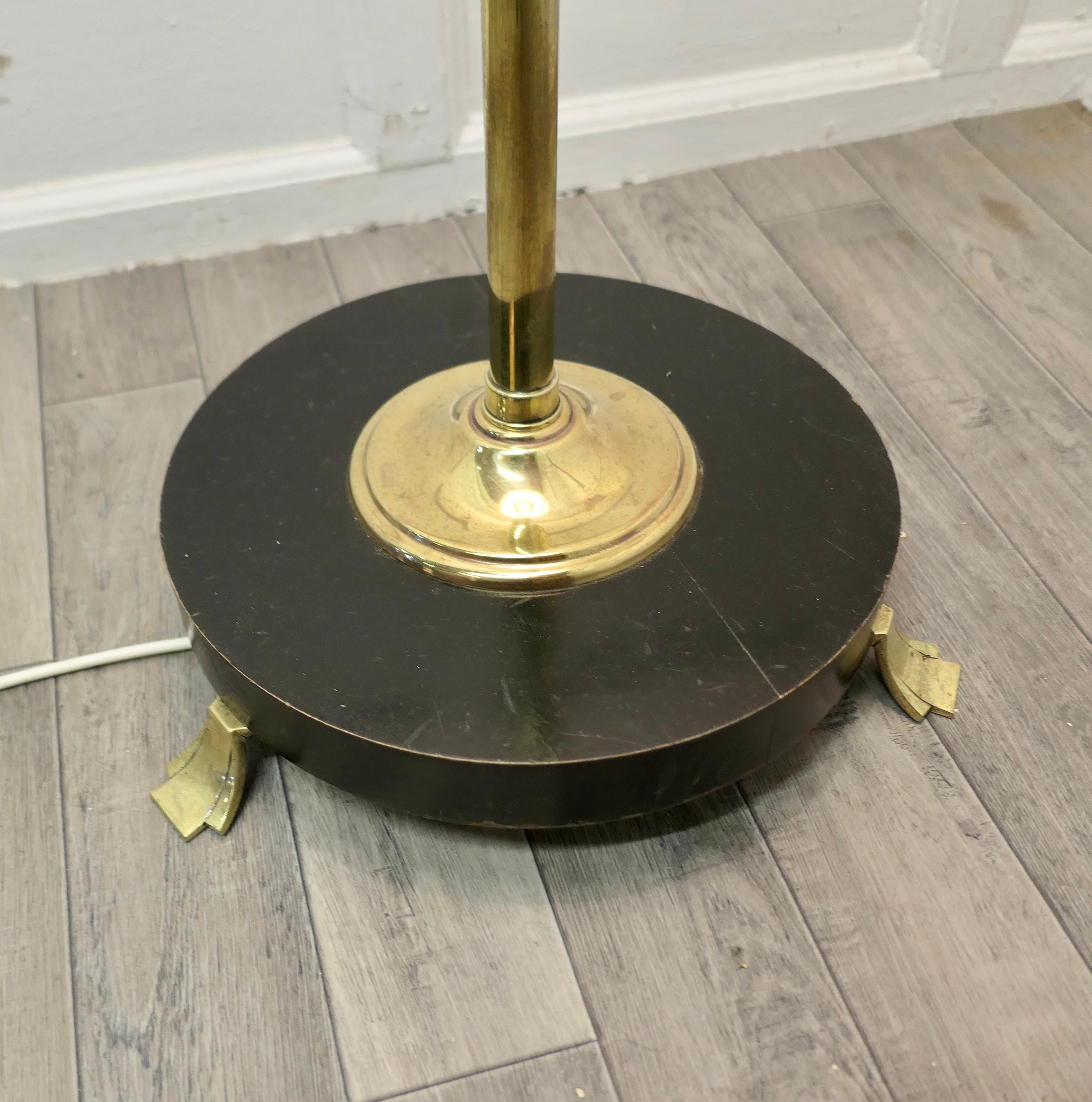20th Century Art Deco Odeon Style Black and Brass Standard or Floor Lamp
