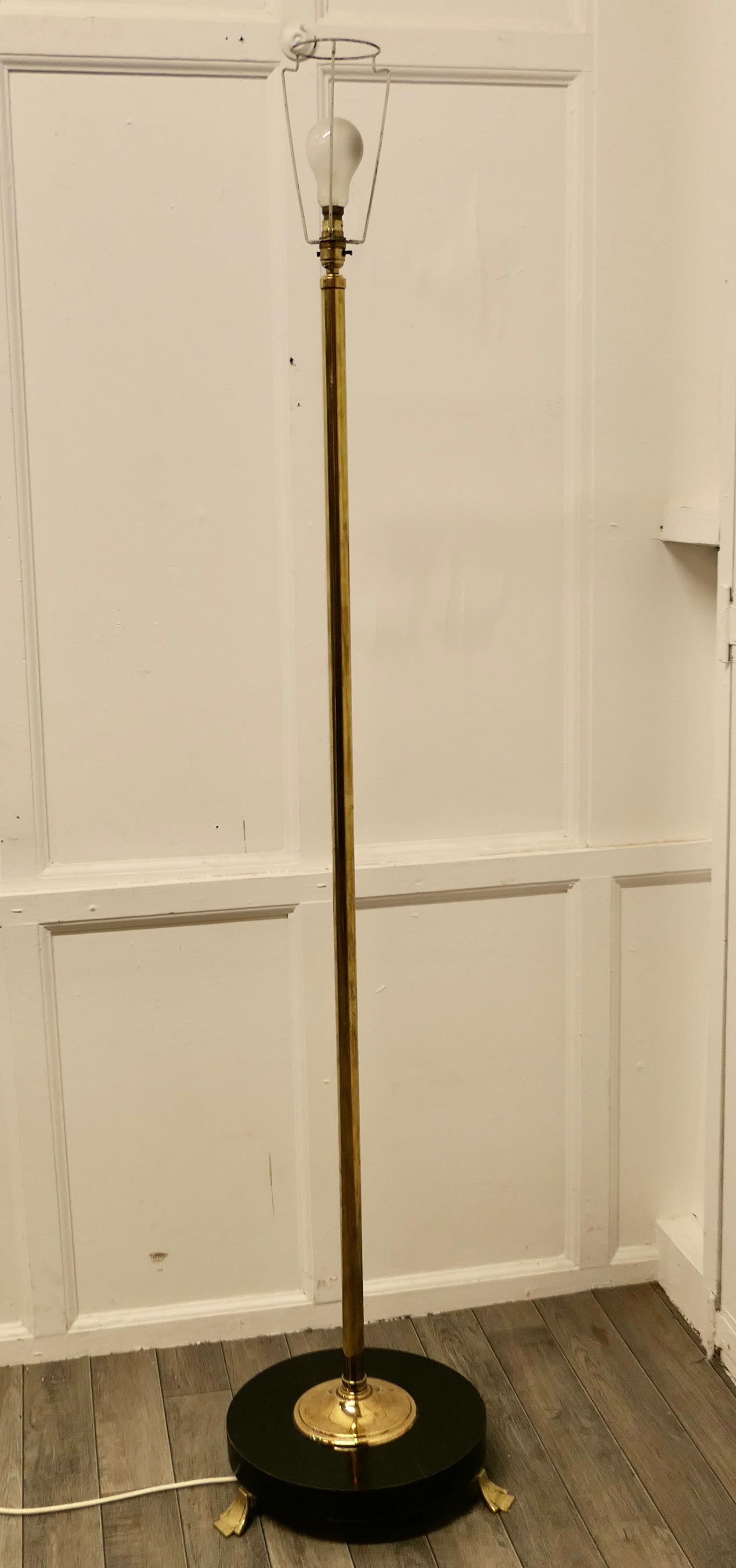 Art Deco Odeon Style Black and Brass Standard or Floor Lamp 2