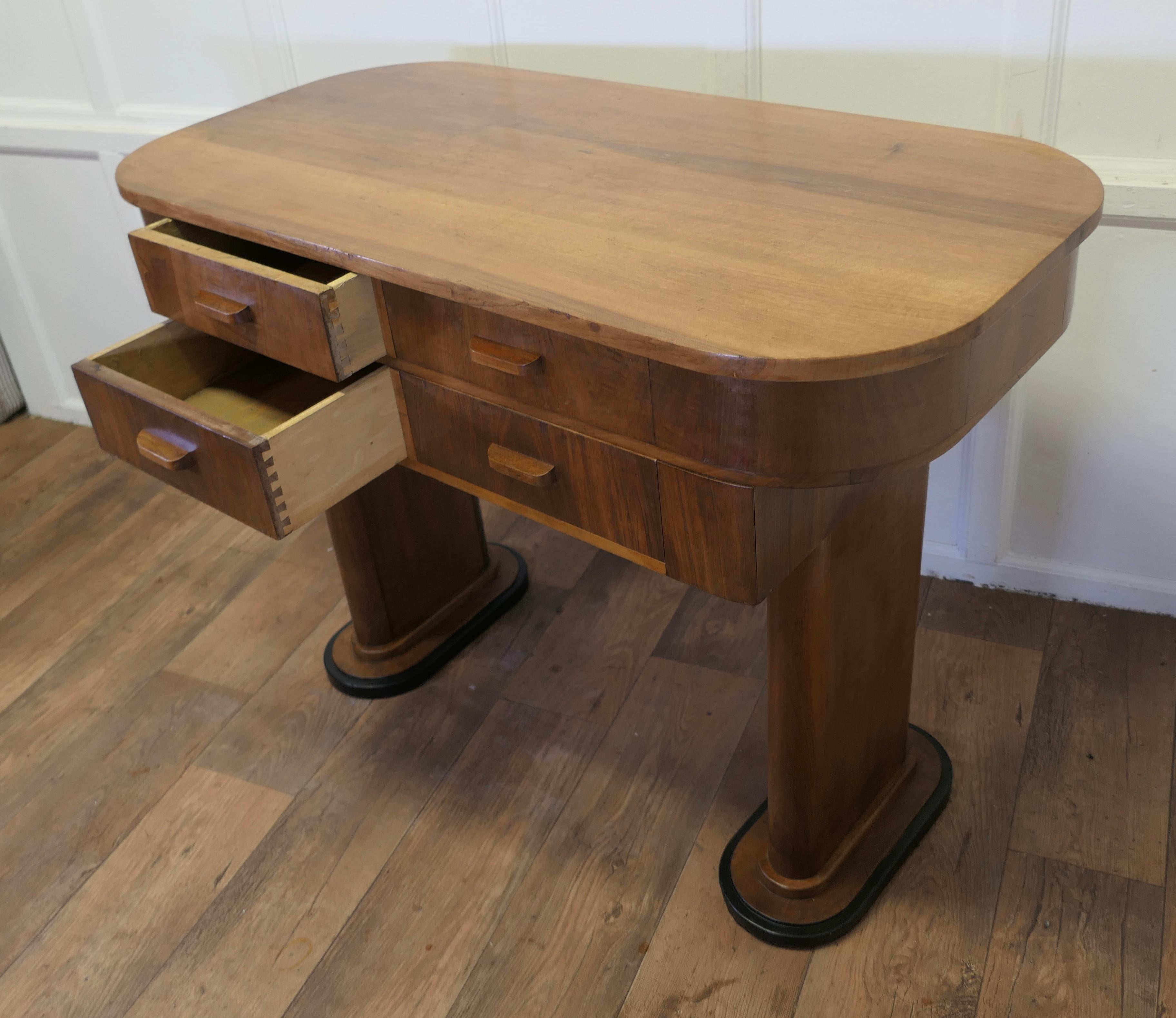 Art Deco Odeon Style Console, Side Table or Greeter in Walnut    For Sale 2