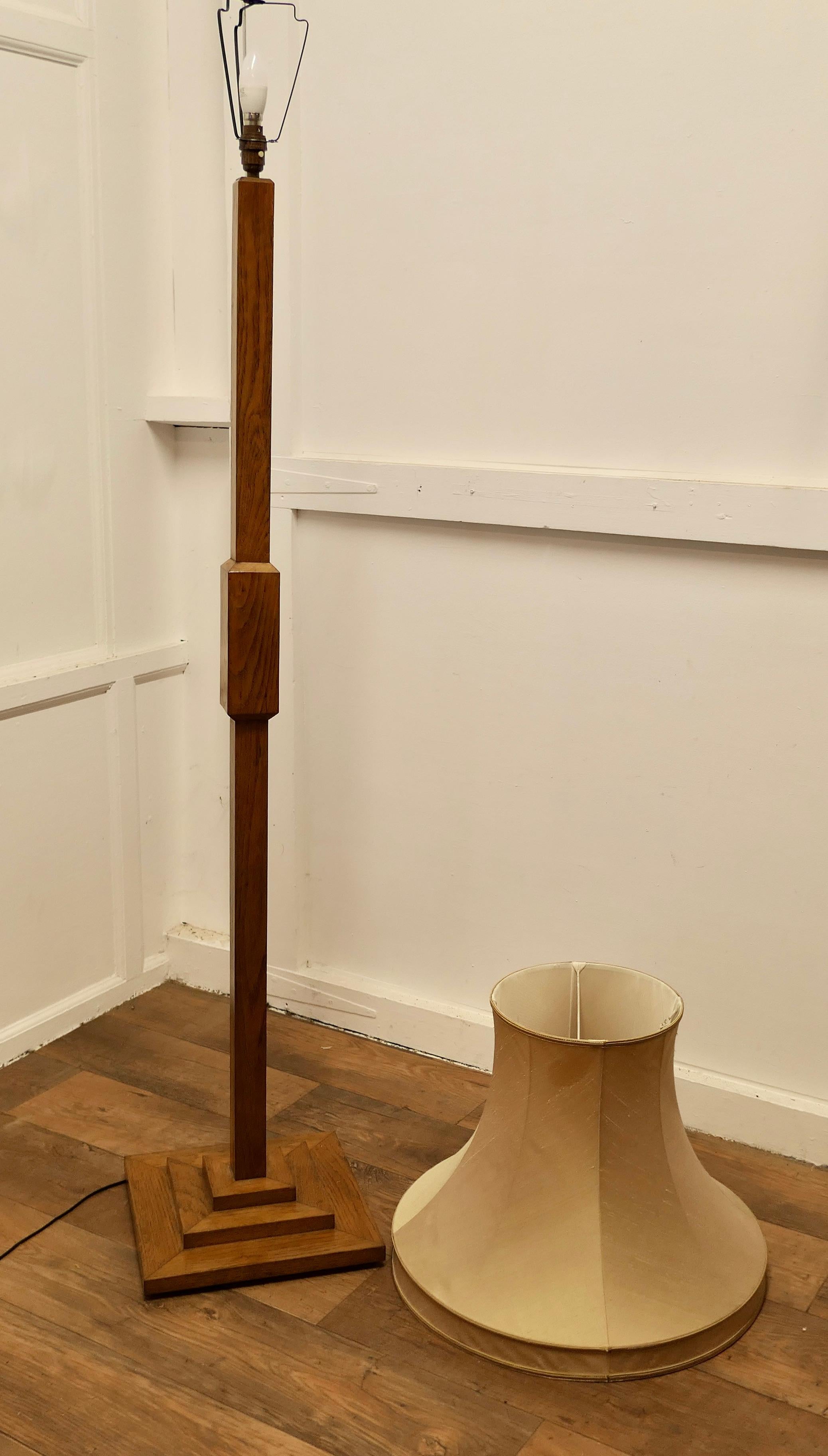 Art Deco Odeon Style Golden Oak Standard or Floor Lamp 1