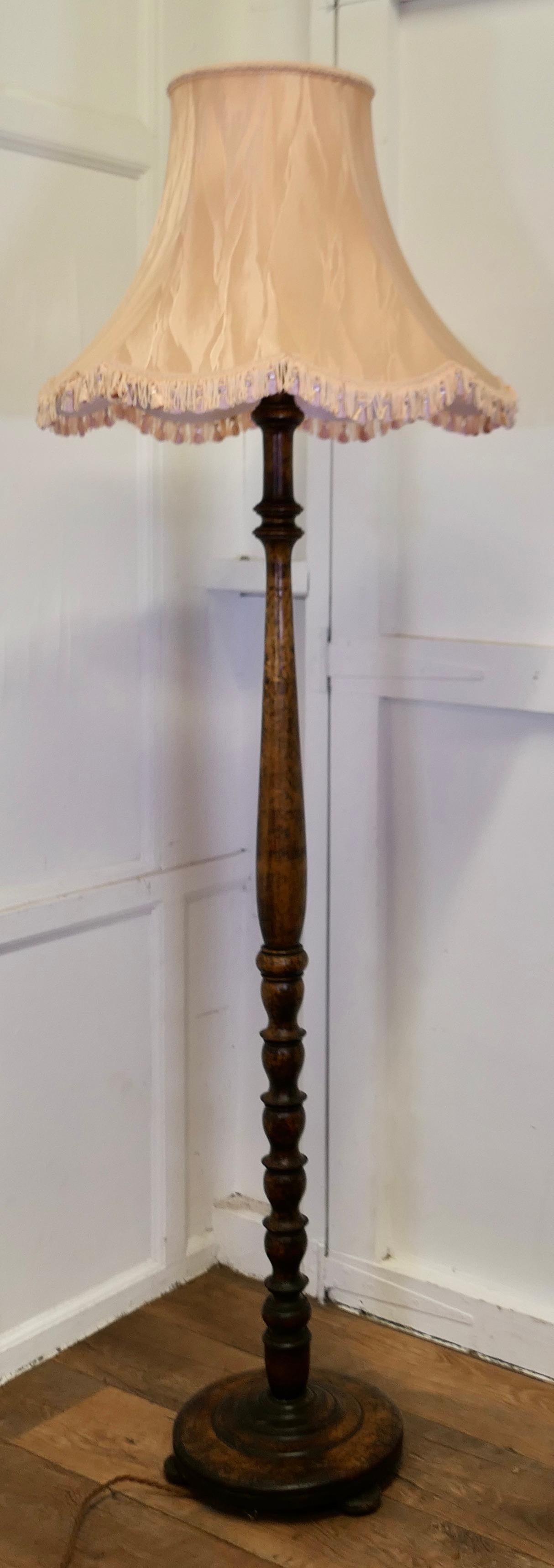 Art Deco Odeon Style Turned Burr Walnut Standard or Floor Lamp   This is a very  For Sale 3