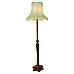 Art Deco Odeon Style Turned Walnut Standard or Floor Lamp