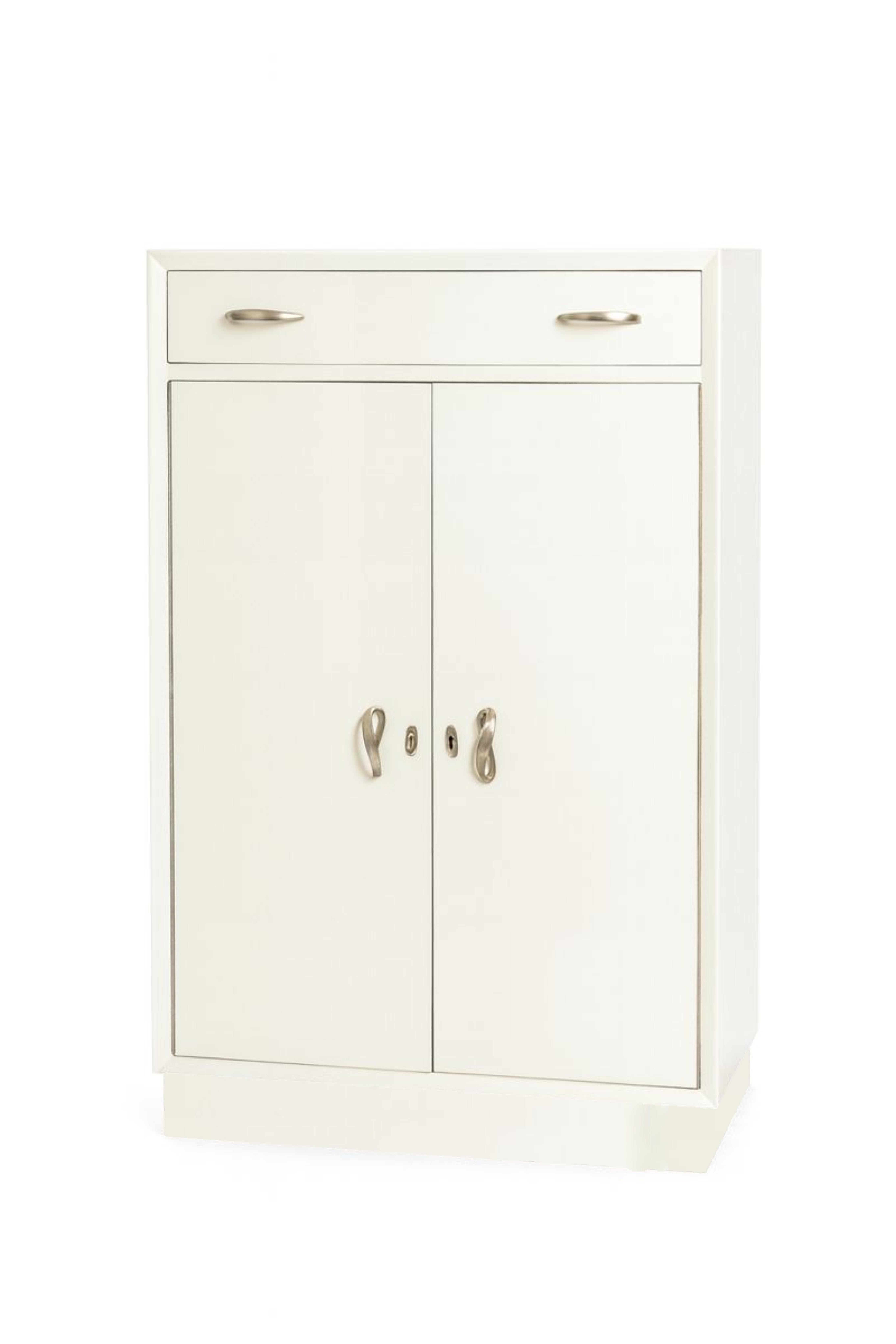 20th Century Art Deco Off White Cabinet Cupboard, 1940s For Sale