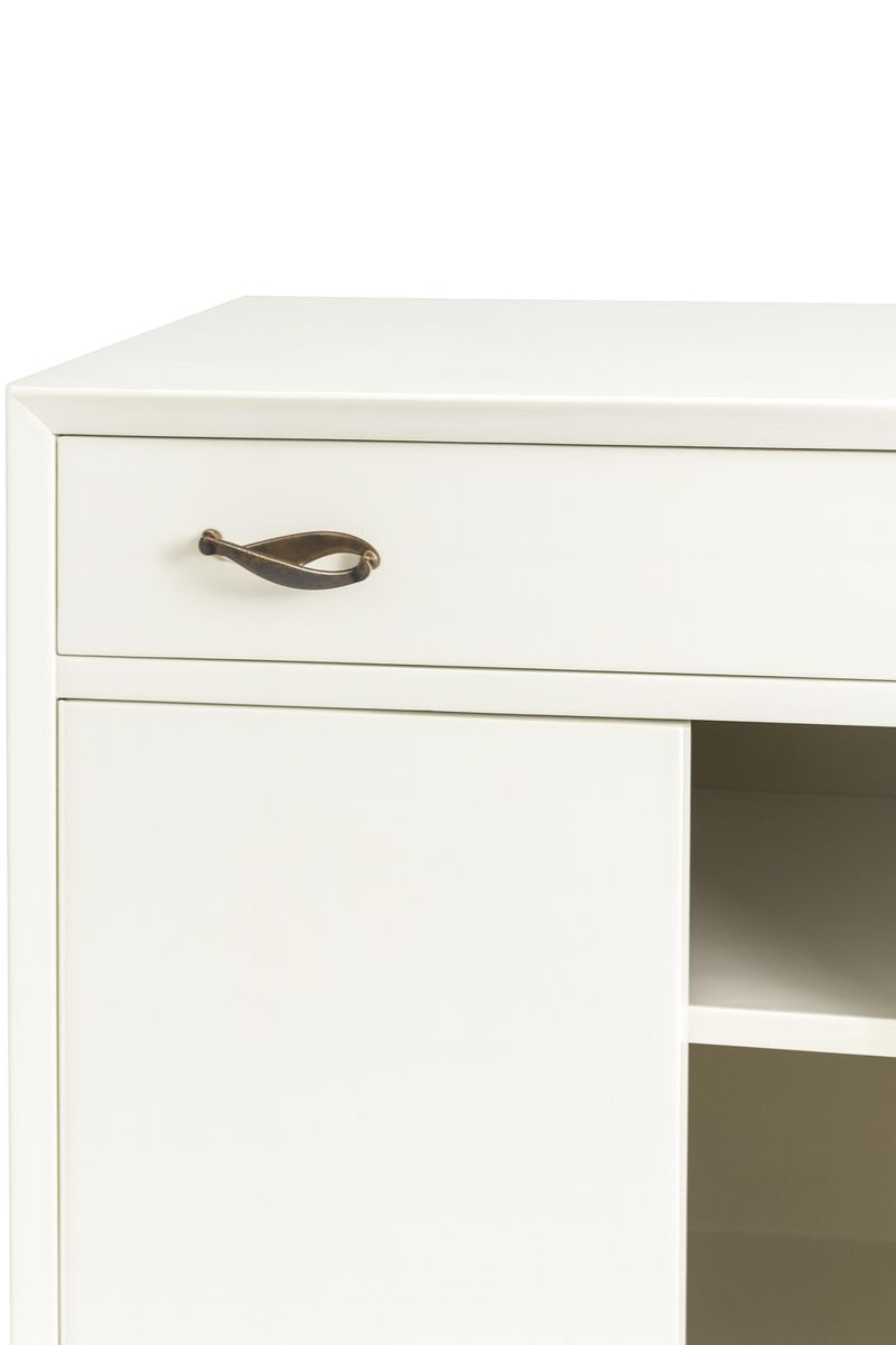 Art Deco Off White Cabinet Cupboard, 1940s For Sale 1