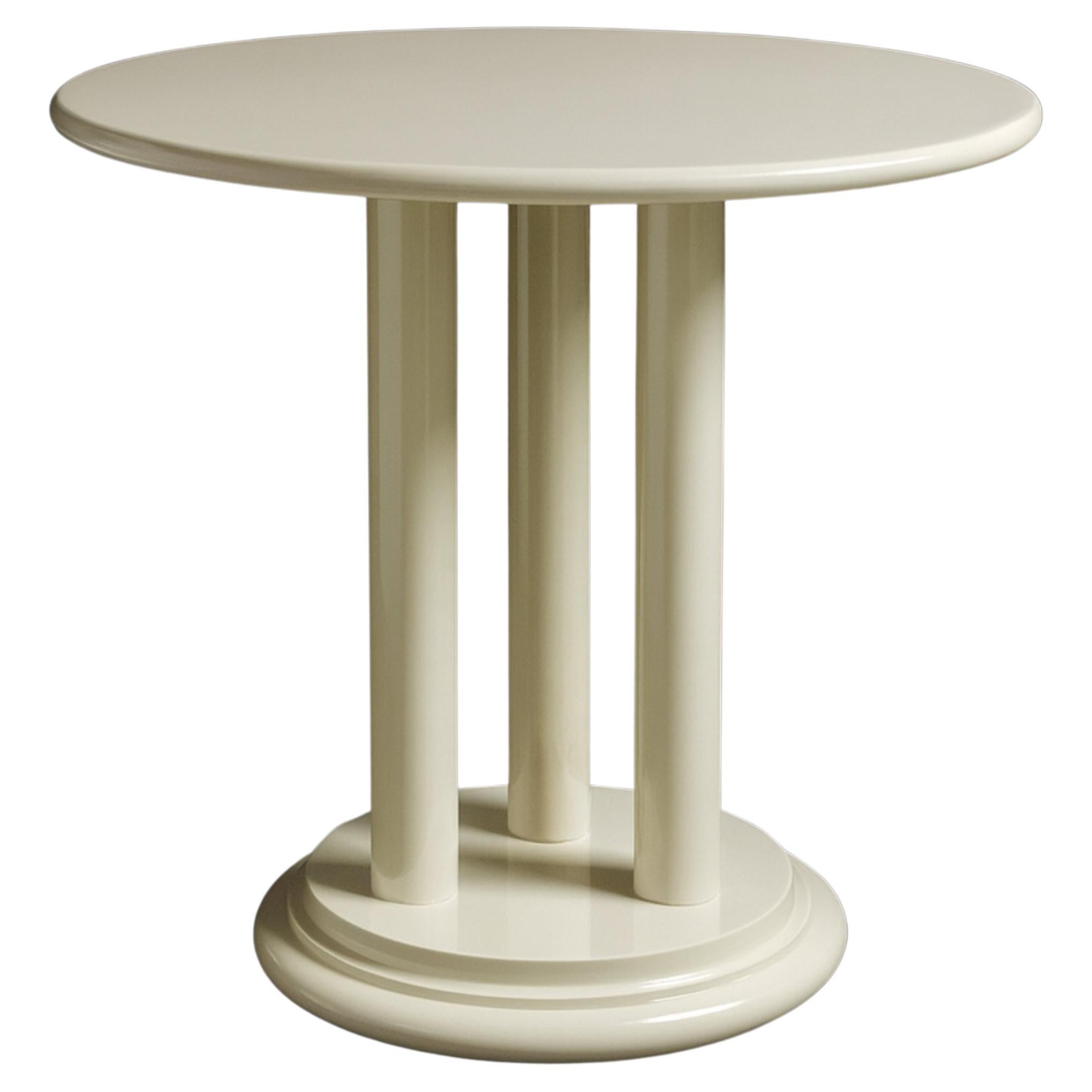 Art Deco Off White Chestnut Pedestal Table, 20th Century