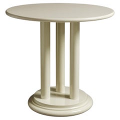 Art Deco Off White Chestnut Pedestal Table, 20th Century