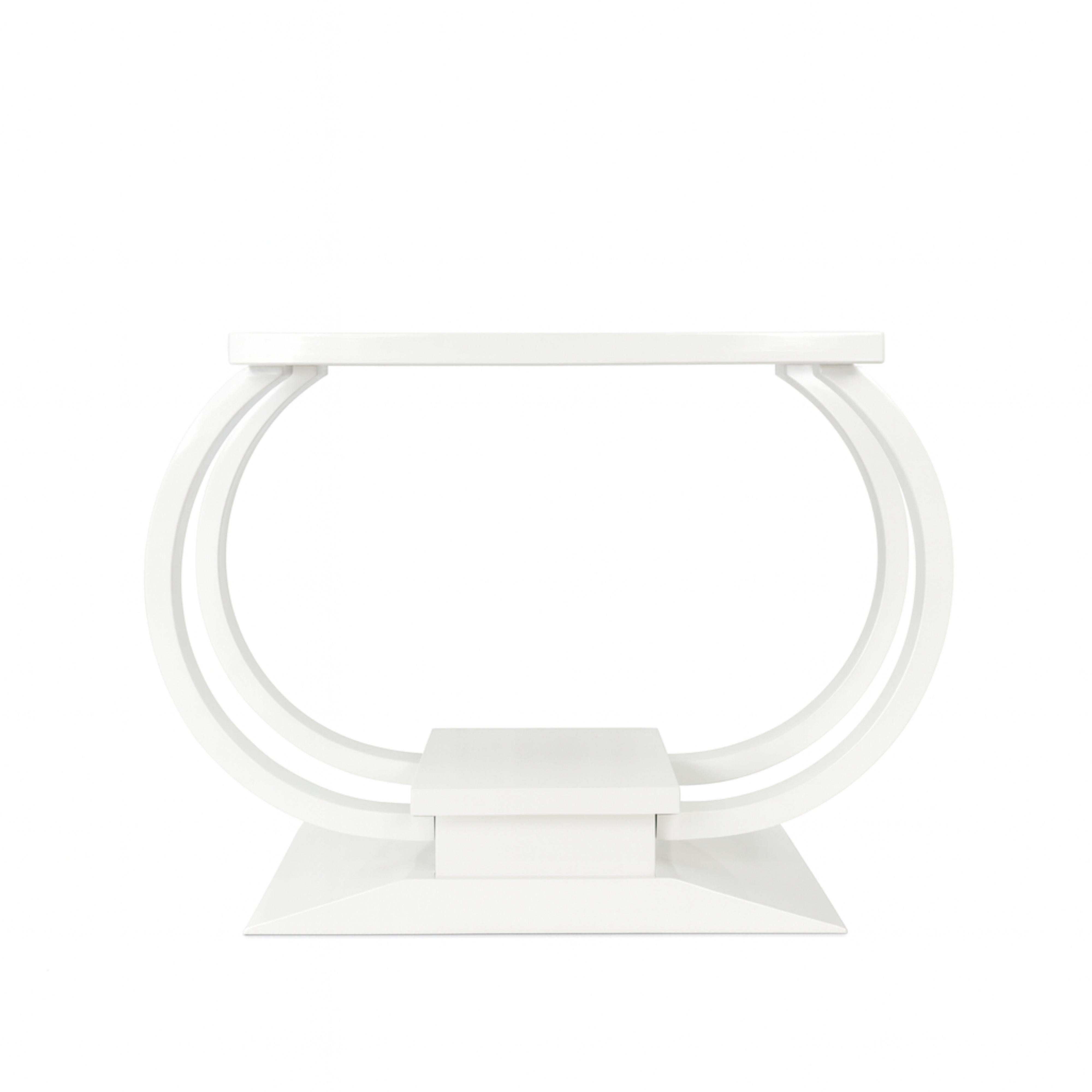Noyer Art Deco Off-White  Table console A Hall en laque noire, 20e siècle en vente