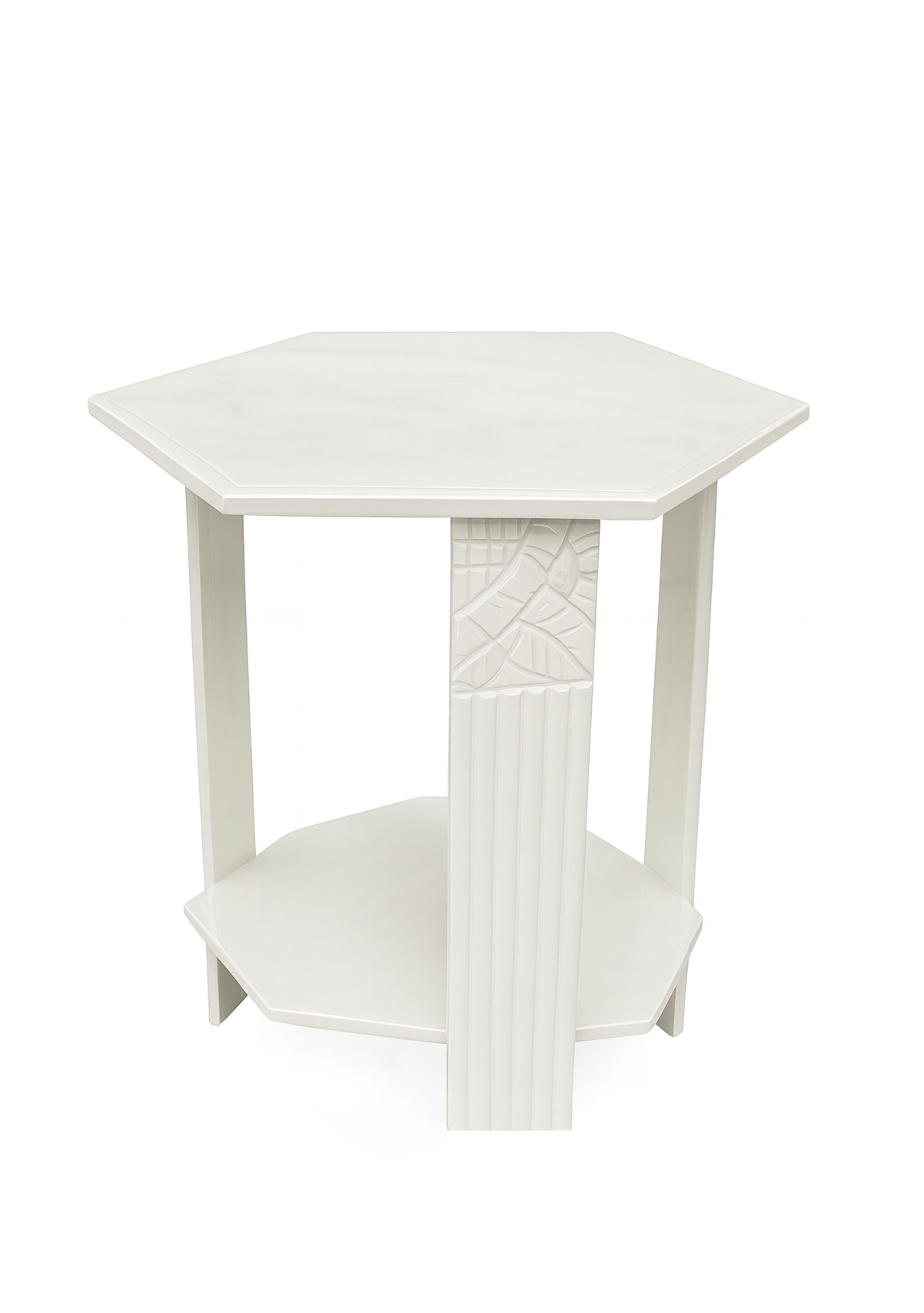 Art déco Guéridon art déco en blanc, 20e siècle en vente