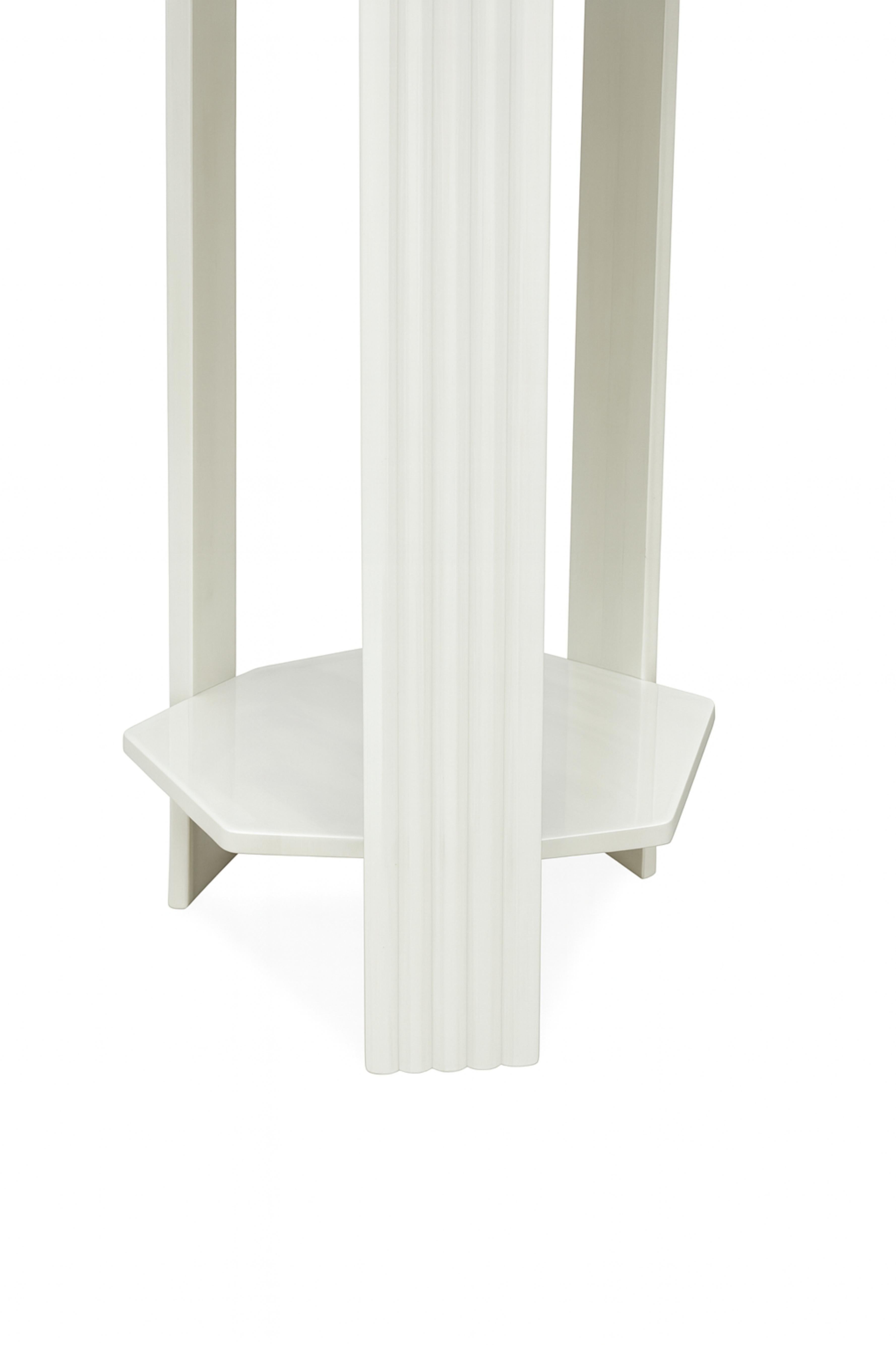 Guéridon art déco en blanc, 20e siècle Bon état - En vente à Lisbon, PT