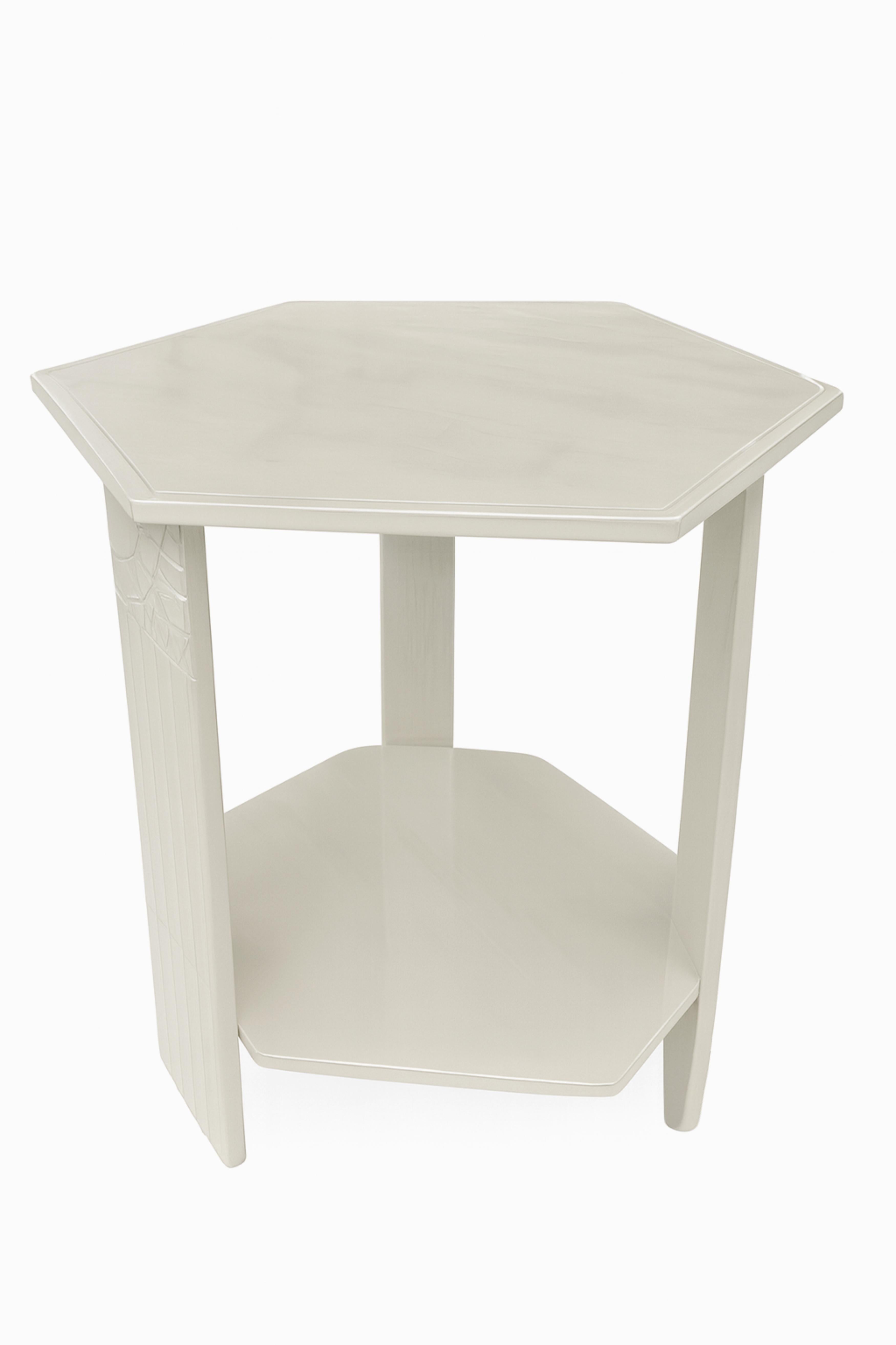 20ième siècle Guéridon art déco en blanc, 20e siècle en vente