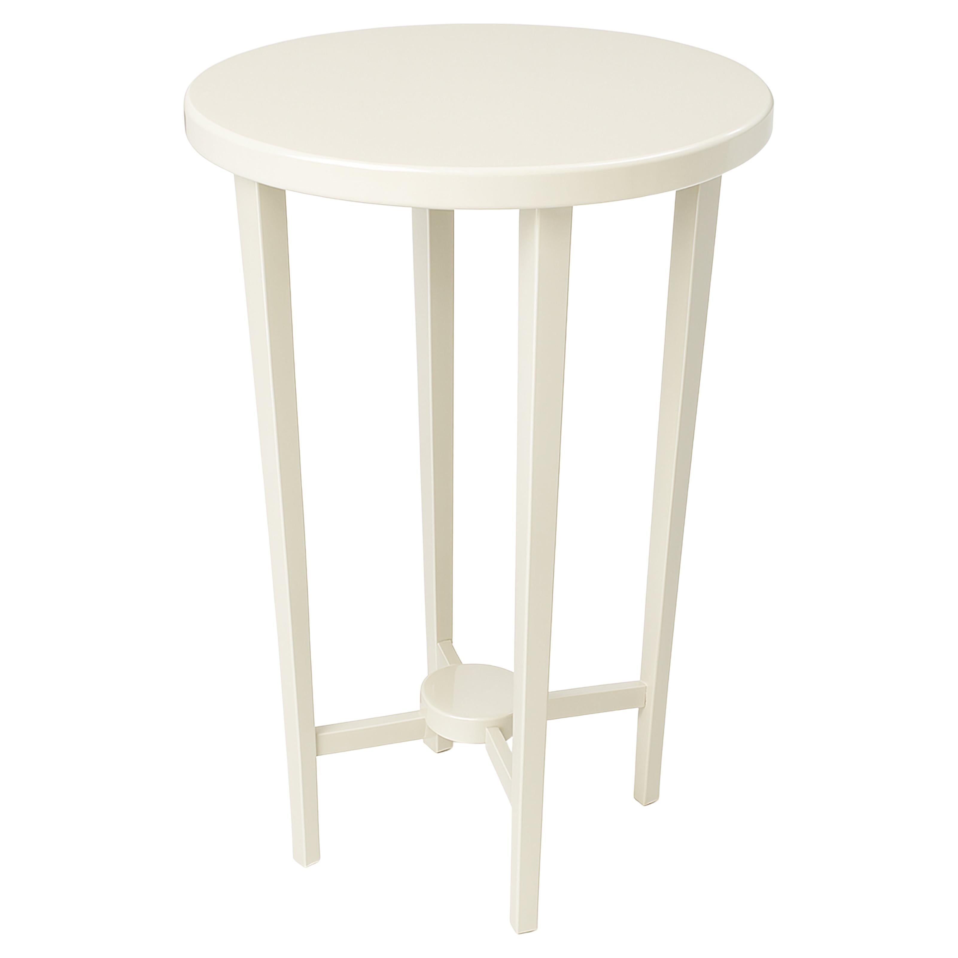 Mesa de pedestal Art Decó en blanco roto, Siglo XX