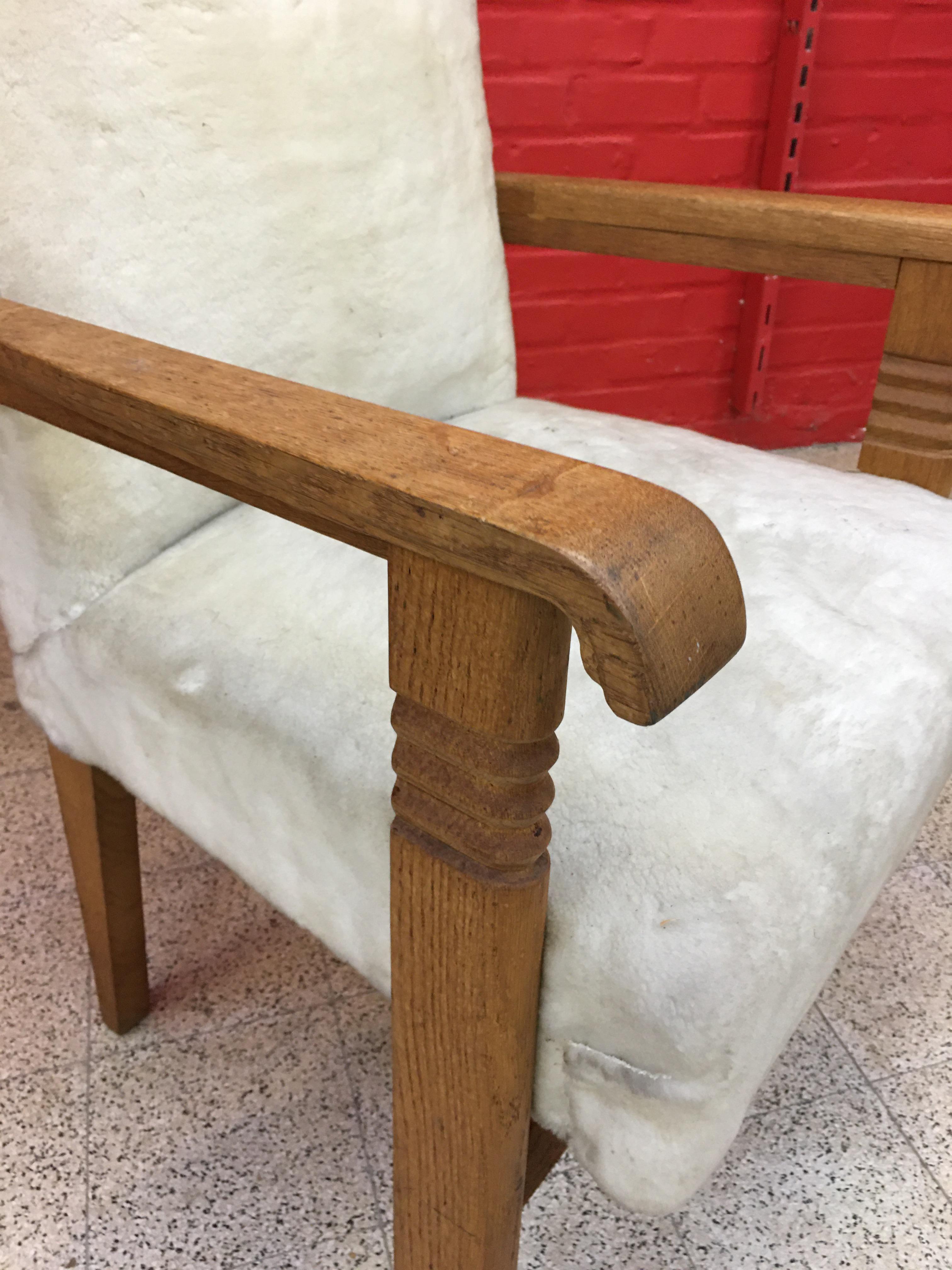 French Art Deco Office Armchair Attributed to Charles Dudouyt, circa 1940