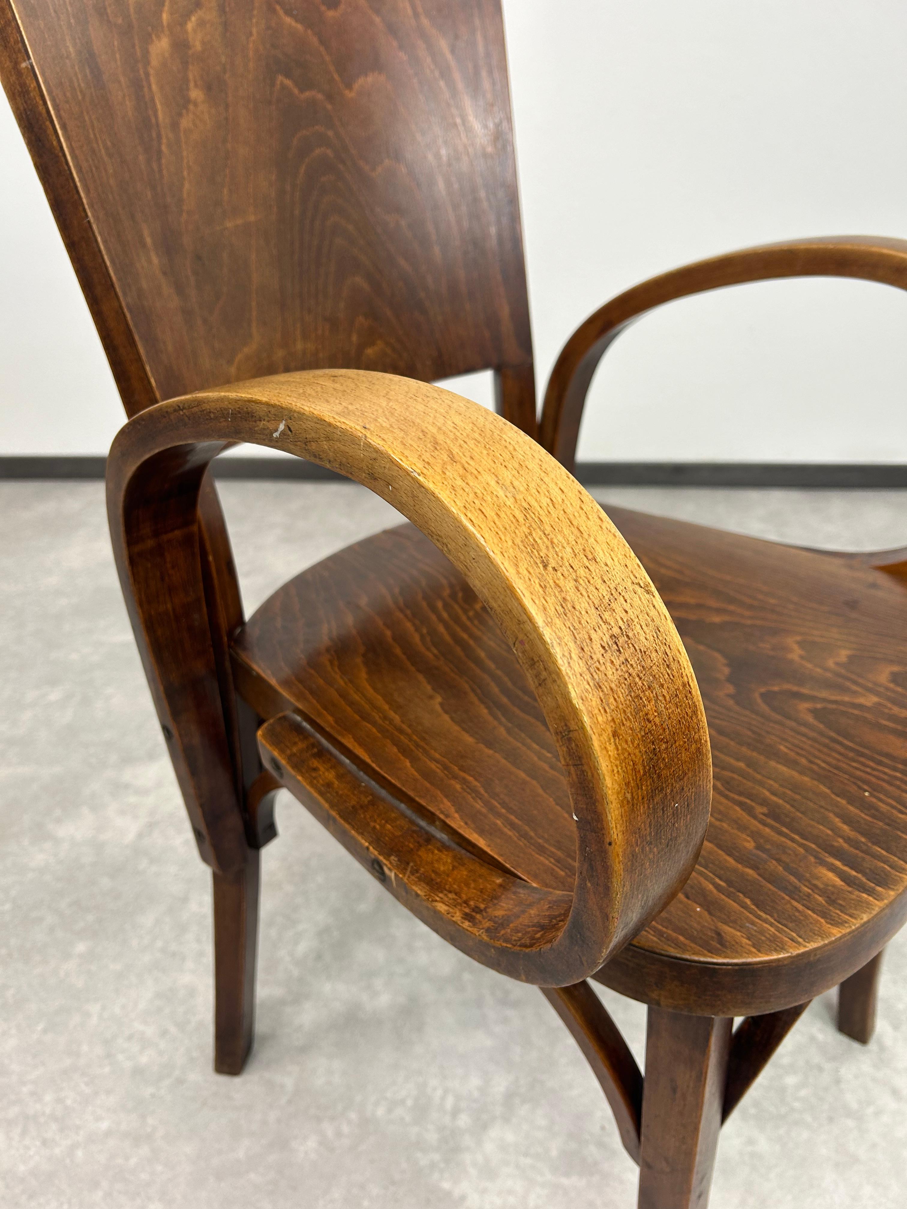 Beech Art deco office chair by Thonet Mundus