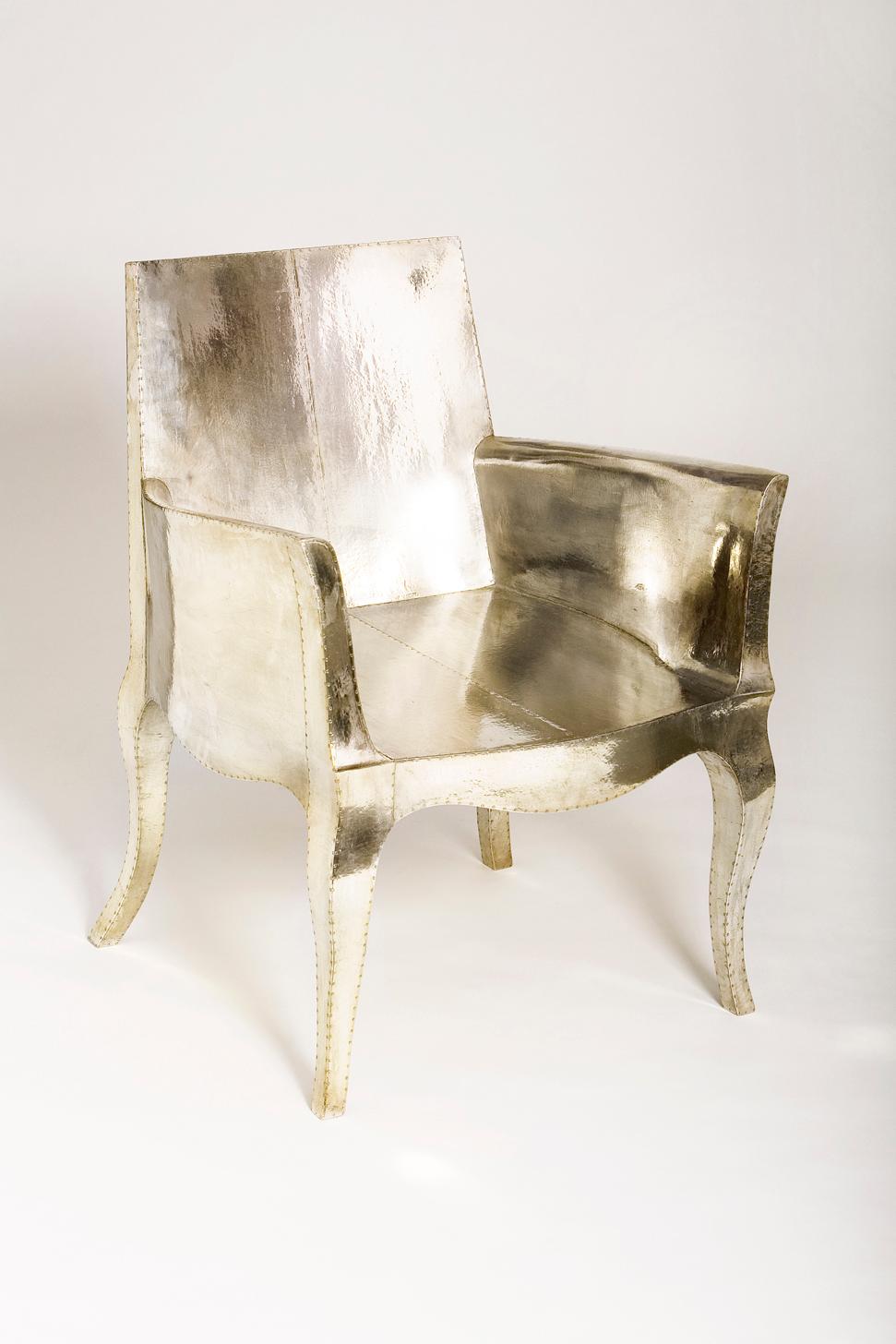 Bürostuhl im Art déco-Stil aus glatter weißer Bronze von Paul Mathieu für S. Odegard (Sonstiges) im Angebot