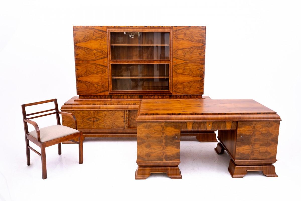 Ensemble de bureau Art déco des années 1930, Pologne. Après la rénovation. en vente 9
