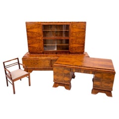 Art Deco office set from the 1930s, Poland. After renovation.