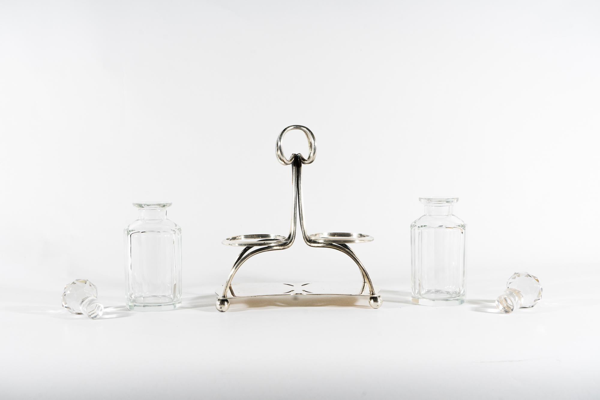 Öl- und Vinegar-Set im Art déco-Stil, Wien, um 1920 1