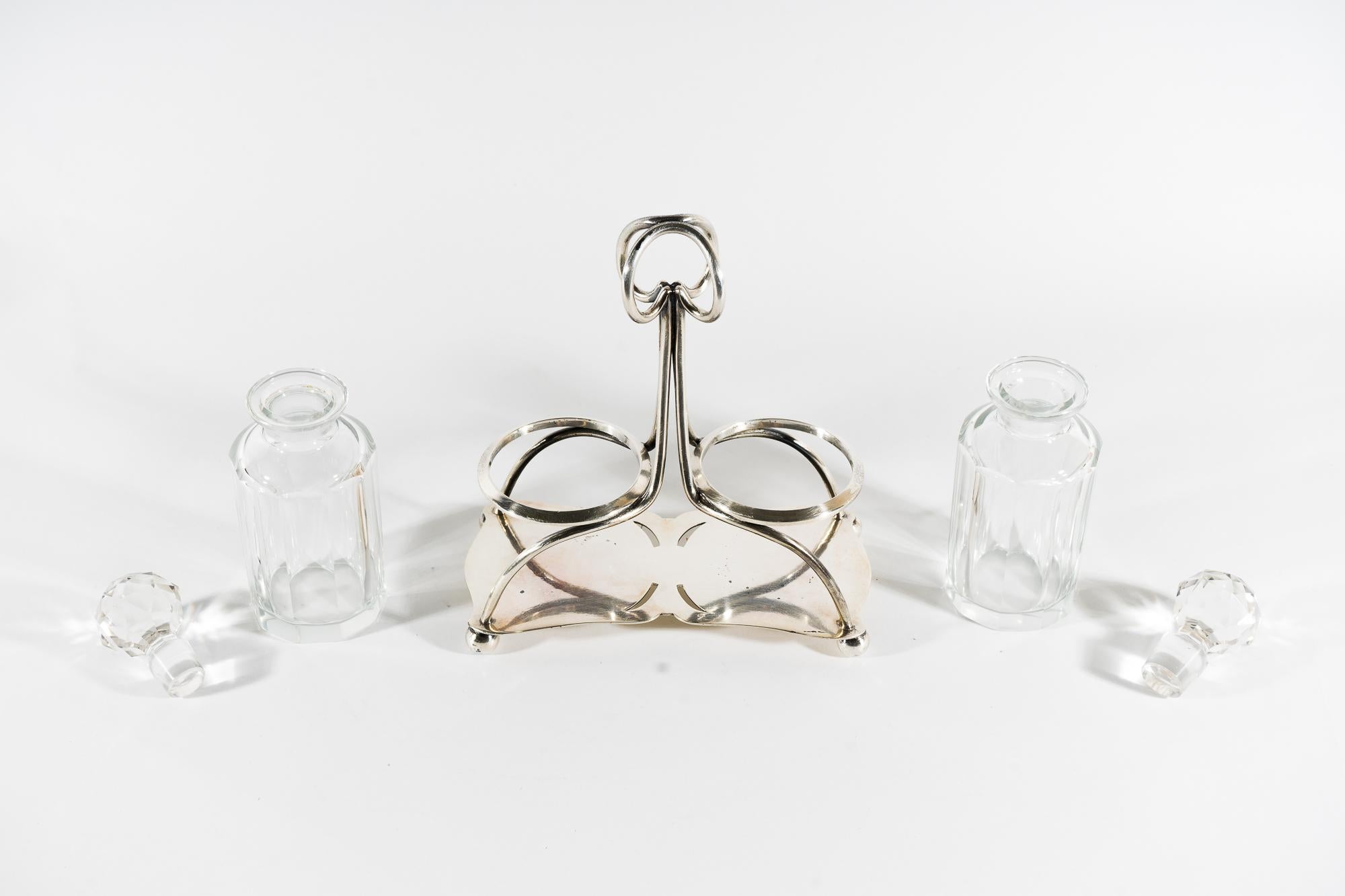 Öl- und Vinegar-Set im Art déco-Stil, Wien, um 1920 2