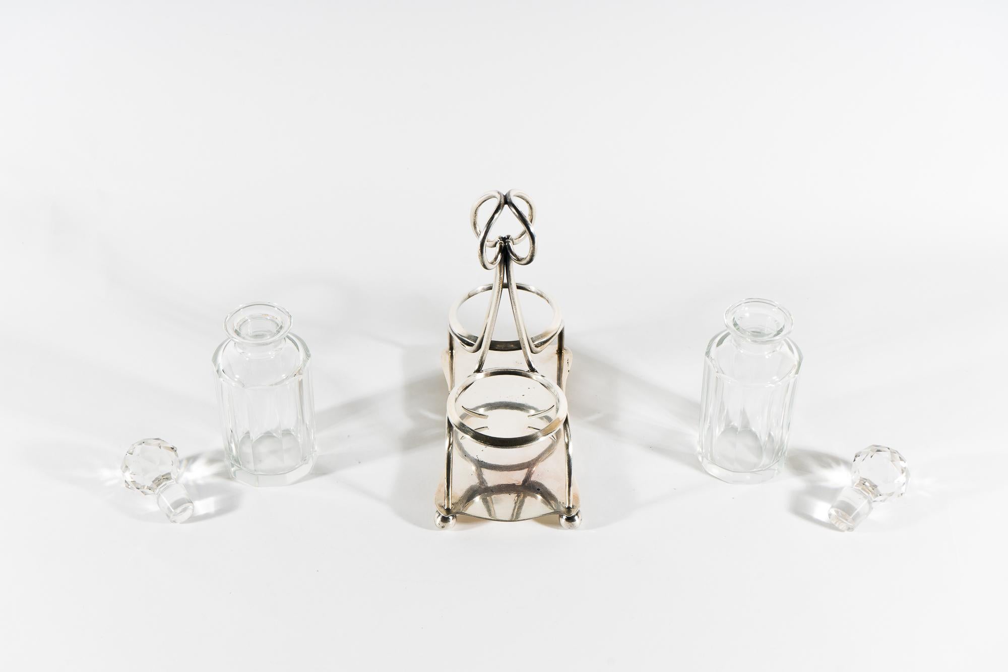 Öl- und Vinegar-Set im Art déco-Stil, Wien, um 1920 3