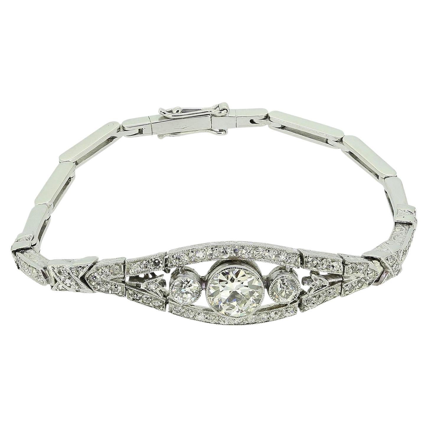 Art Deco Old Cut Diamond Bracelet
