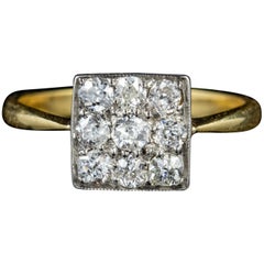 Art Deco Old Cut Diamond Cluster Ring 18 Carat Gold Platinum, circa 1920
