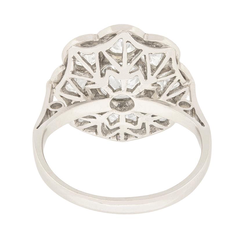 Art Deco Old Cut Diamond Cluster Ring, circa 1920s In Excellent Condition In London, GB