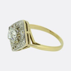 Art Deco Old Cut Diamond Cluster Ring