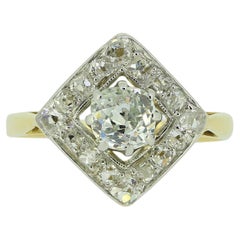 Antique Art Deco Old Cut Diamond Cluster Ring