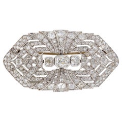Art Deco Old Cut Diamond Platinum Brooch